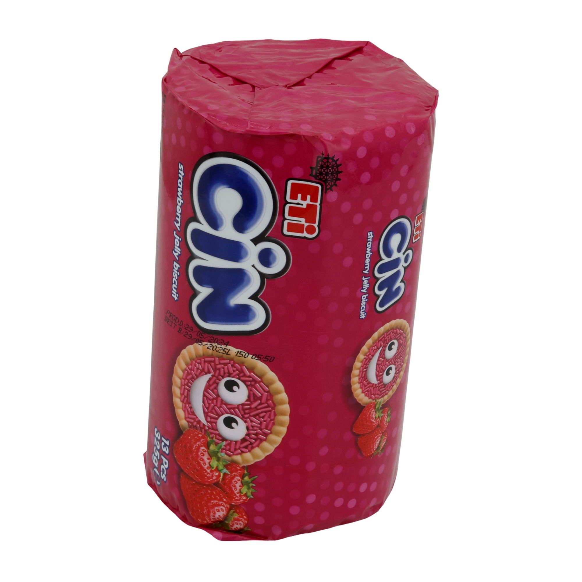 Kekse Eti Cin Strawberry Jelly Biscuits | Gebäck | mit Erdbeer-Gelee und Streuseln | 325 g ETI